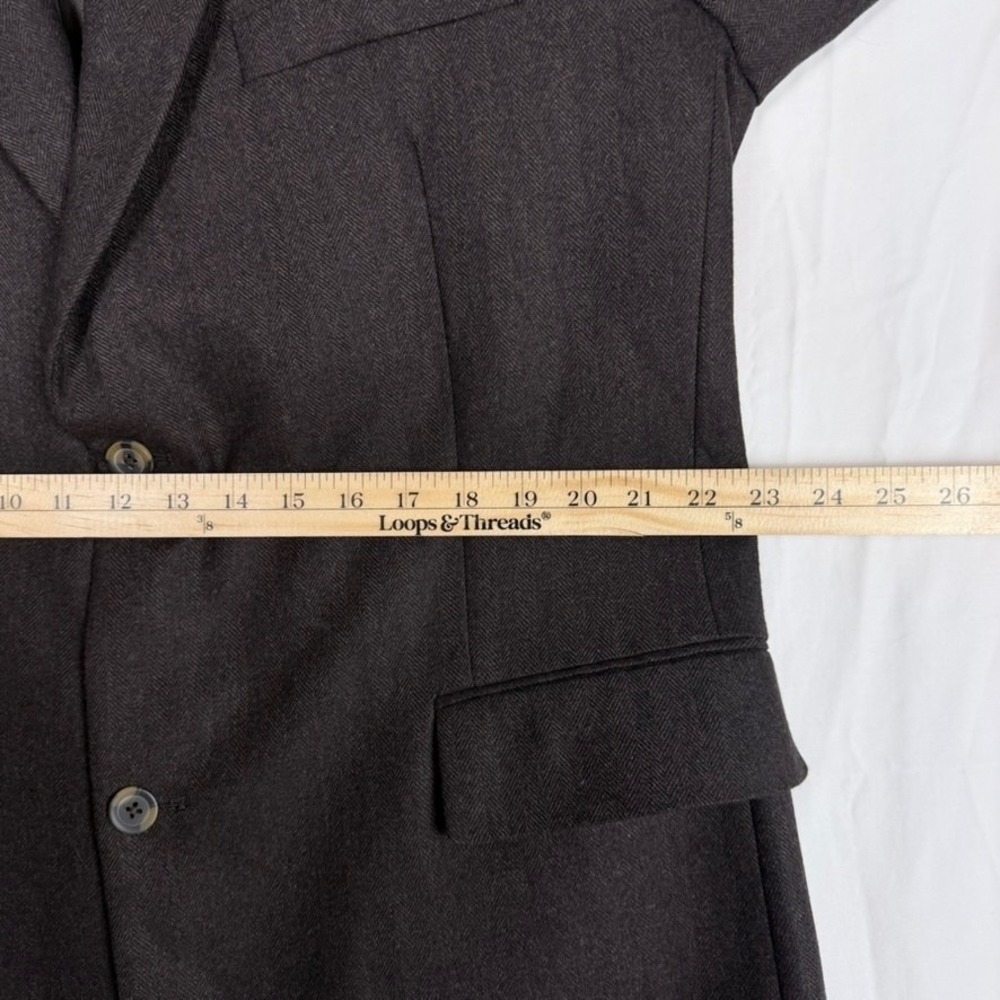 Club Room Blazer Sport Coat 46L Wool Silk Cashmere Herringbone Professor Career - Picture 9 of 11